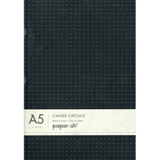 CAHIER CIRCULO NOIR SUR GRIS / GRIS SUR NOIR A5 LIGNE - PAPER-OH