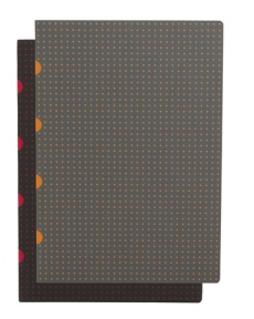 Cahier Circulo Noir sur Rouge / Gris sur Orange B7 Ligné - PAPER-OH