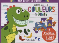 J'apprends les couleurs avec les dinos. Coffret avec 3 puzzles en silicone de 3 pièces et 1 livre to - Boucher Marie-Eve