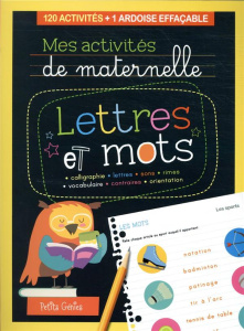 Lettres et mots. 120 activités 1 ardoise effaçable - Chabot Claire