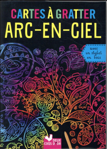Carte à gratter arc-en-ciel. Avec un stylet en bois - COLLECTIF