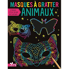 Masques à gratter Animaux. Avec un stylet en bois et des élastiques - COLLECTIF