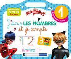 Miraculous J'écris les nombres et je compte. Maternelle PS-MS-GS. Avec un feutre effaçable