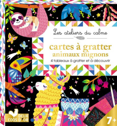 Cartes à gratter animaux mignons. 4 tableaux à gratter et à découvrir ! - Fabre Léa