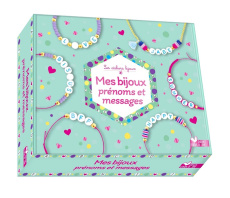 Mes bijoux prénoms et messages. Coffret avec 70 perles lettres, des perles coeur, 1 chaîne dorée, 1 - LA FABRICOTERIE
