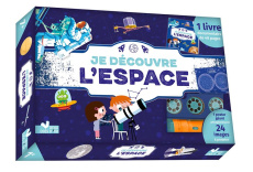 Je découvre l'espace. Coffret avec 1 lampe, 1 poster phosphorescent du ciel, 3 rondelles et 1 livre - Thomas-Belli Anne ; Bessard Sylvie ; Bornot Sally
