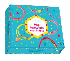 Mes bracelets scoubidous. Coffret avec 12 fils à scoubidous, 2 breloques, des anneaux, des perles et - ELY ELY