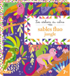 Sables fluo jungle. Avec 5 tableaux, 4 tubes de de sable et une spatule - LA BALEINE LILI