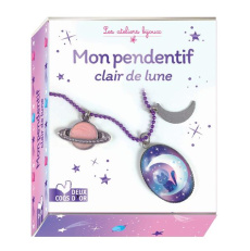 Mon pendentif clair de lune. Avec 1 cabochon et son support, 1 chaîne et son fermoir, 3 mini anneaux - LUPIN/ORTAL