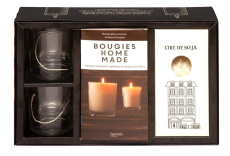 Bougies Home Made. Coffret avec 2 verres à bougie, 2 mèches en coton, 1 sachet de cire de soja et 1 - Bourgoin Marjorie