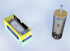 So Bubble Tea. Coffret avec 1 gobelet en verre, 1 couvercle étanche, 1 paille en métal et 1 goupillo