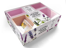 Savons 100% maison. Coffret avec 1 moule en bois, 2 petits moules et un livret de 48 pages