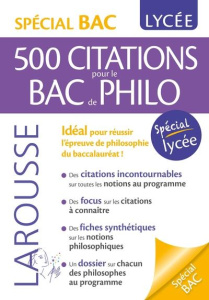 500 citations pour le bac de philo. Spécial lycée - Romeur Anne-Laure