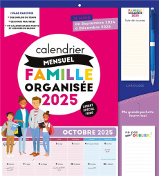 Calendrier mensuel Famille organisée. Edition 2024