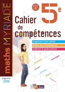 Maths 5e Myriade. Cahier de compétences, Edition 2018 - Boullis Marc