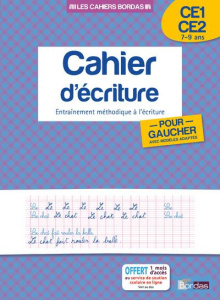 Cahier d'écriture pour gauchers avec modèles adaptés CE1-CE2. Entraînement méthodique à l'écriture - Guyonnet Marcel