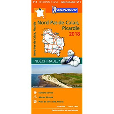 511 Nord Pas de Calais Picardie 2018 indéchirable 1:200000 - Collectif