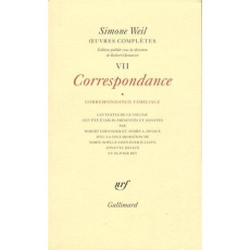 Oeuvres complètes. Tome 7, Correspondance, Volume 1, Correspondance familiale - Weil Simone ; Chenavier Robert ; Devaux André A. ;