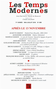 Les Temps Modernes N° 689, mai-juillet 2016 : Après le 13 novembre - Simont Juliette