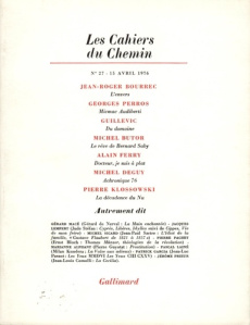Les cahiers du Chemin N° 27, 15 Avril 1976 - COLLECTIF