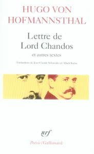 Lettre de Lord Chandos. Et autres textes sur la poésie - Hofmannsthal Hugo von