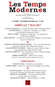 Les Temps Modernes N° 695, septembre-octobre 2017 : Après le 7 mai 2017 - Lanzmann Claude