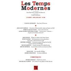 Les Temps Modernes N° 698, avril-juin 2018 - Lanzmann Claude