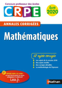 Mathématiques. Annales corrigées écrit CRPE, Edition 2020 - Motteau Daniel ; Chermak Saïd