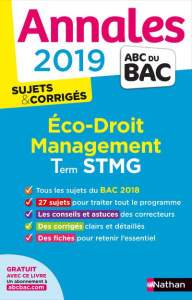 Economie-Droit, Management des organisations Tle STMG. Sujets & corrigés, Edition 2019 - Vidal-Ayrinhac Claire ; Lefebvre Gwenaëlle ; Levav
