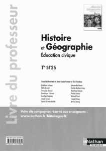 Histoire et Géographie Education civique Tle ST2S. Livre du professeur - Carnat Jean-Louis ; Godeau Eric