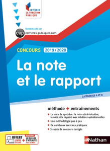 La note et le rapport. Concours catégorie A et B, Edition 2019-2020 - Tuccinardi Pascal
