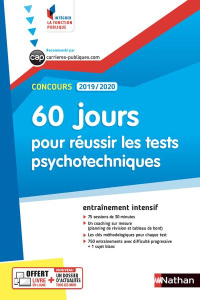 60 jours pour réussir les tests psychotechniques. Concours catégories B et C, Edition 2019-2020 - Simonin Elisabeth