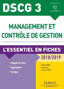 DSCG 3 Management et contrôle de gestion. L'essentiel en fiches, 3e édition - Sépari Sabine - Solle Guy - Le Coeur Louis