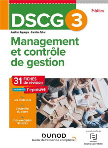 Management et contrôle de gestion DSCG 3. Fiches de révisions, Edition 2023-2024 - Ragaigne Aurélien ; Tahar Caroline
