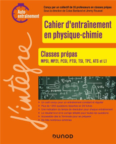 Cahier d'entrainement en physique-chimie. Classes prépas MPSI, MP2I, PCSI, PTSI, TSI, TPC, ATS ET L1 - Bardavid Colas ; Roussel Jimmy