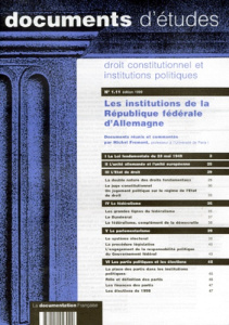 LES INSTITUTIONS DE LA REPUBLIQUE FEDERALE D ALLEMAGNE - COLLECTIF