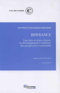 BpiFrance : une mise en place réussie, un développement à stabiliser, des perspectives financières à - COUR DES COMPTES