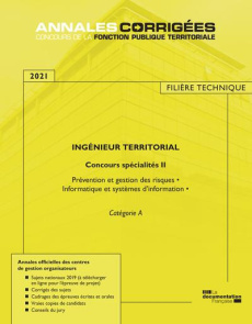 Ingénieur territorial concours spécialités. Tome 2, Prévention et gestion des risques, informatique - CENTRE INTERDEPARTEM
