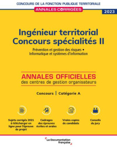Ingénieur territorial concours spécialités. Tome 2, Prévention et gestion des risques, informatique - CENTRE INTERDEPARTEM