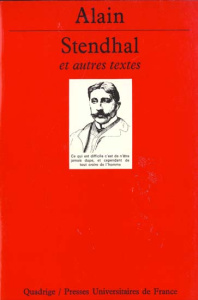Stendhal. Et autres textes - ALAIN