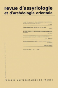 Revue d'assyriologie et d'archéologie orientale N° 43-2/1999 - COLLECTIF