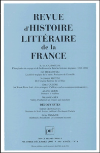 Revue d'histoire littéraire de la France N° 4, Octobre-Décembre 2003 - COLLECTIF
