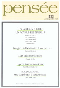 LA PENSEE 2003 - N 335 L'ARABIE SAOUDITE : UNE SOCIETE EN MOUVEMENT , - COLLECTIF