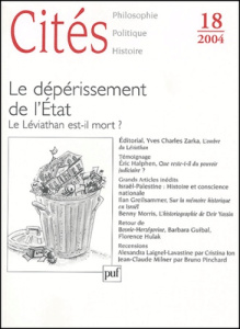 Cités N° 18/2004 : Le dépérissement de l'Etat. Le Léviathan est-il mort ? - Draï Raphaël ; Rouban Luc ; Liogier Raphaël ; Cohe