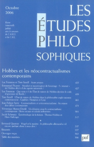 Les études philosophiques N° 4, Octobre 2006 : Hobbes et les néoconcractualismes contemporains - COLLECTIF