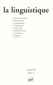 La linguistique N° 42, 2006 - Rastier François ; Sébastianoff François ; Thomas