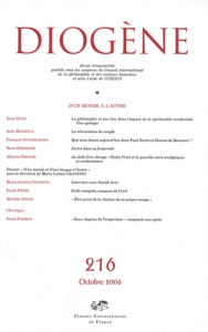 Diogène N° 216, Octobre 2006 : D'un monde à l'autre - COLLECTIF