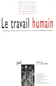 Le travail humain Volume 72 N° 3, Juillet 2009 - Vandenberghe Christian ; Stordeur Sabine ; D'Hoore