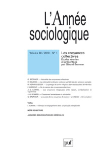 L'Année sociologique Volume 60 N° 1/2010 : Les croyances collectives - Bronner Gérald