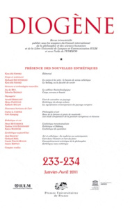 Diogène N° 233-234, janvier-avril 2011 : Présence des nouvelles esthétiques - Sasaki Ken-Ichi